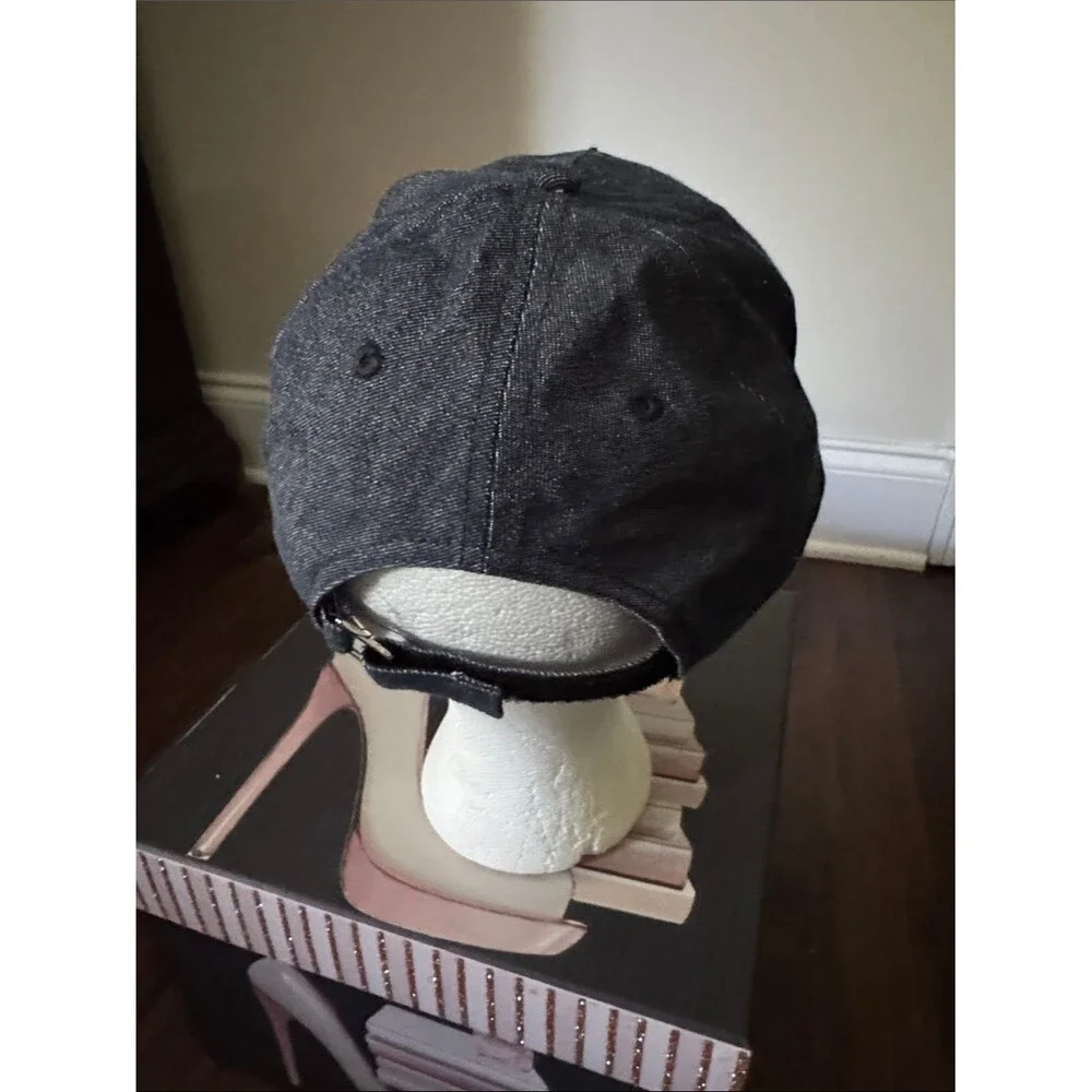 Blue Denim Cap with Small Round Michael Kors Metal Emblem
